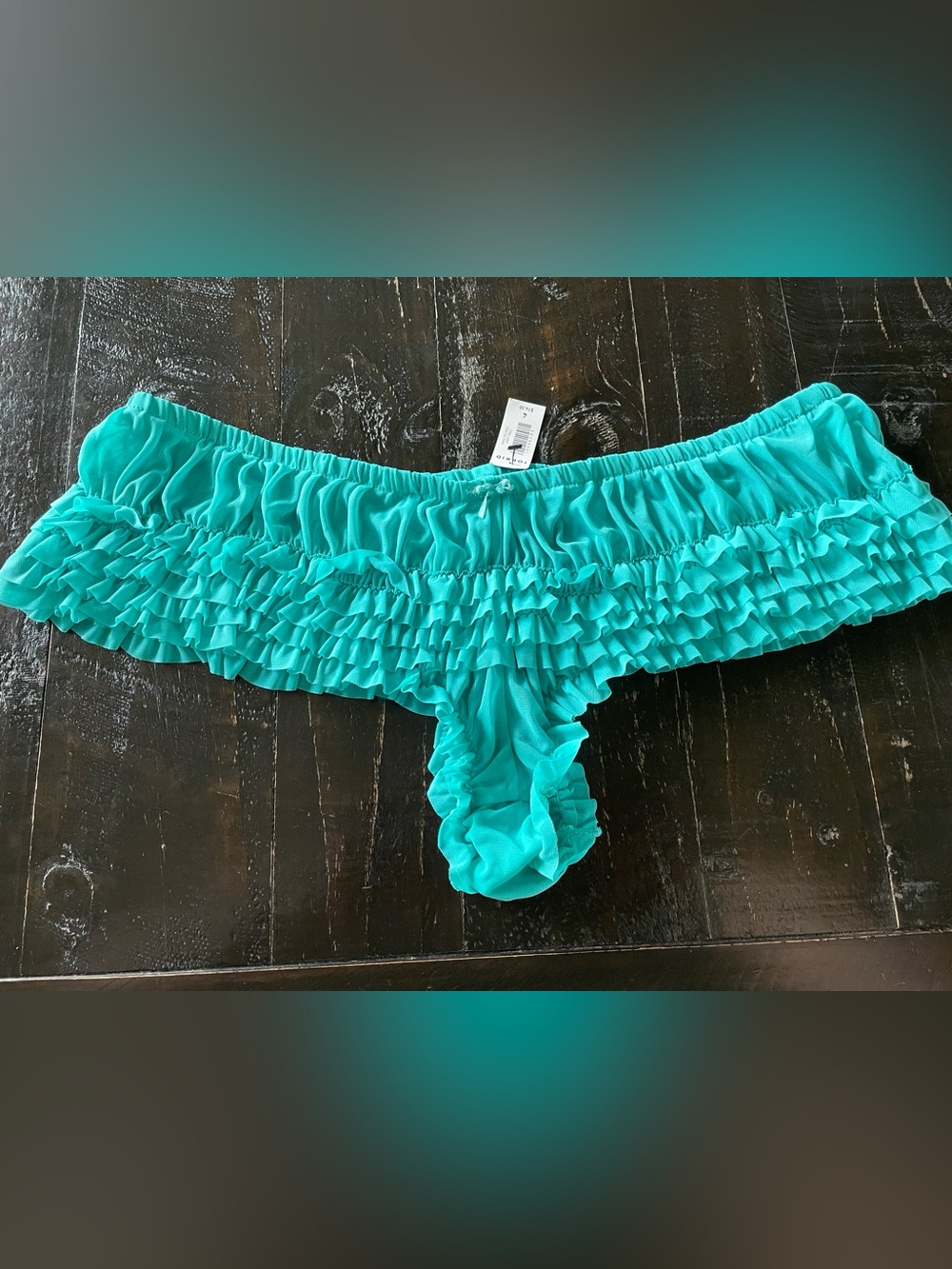 NWT- Torrid Ruffled Cheeky Panty,  Teal- 4x